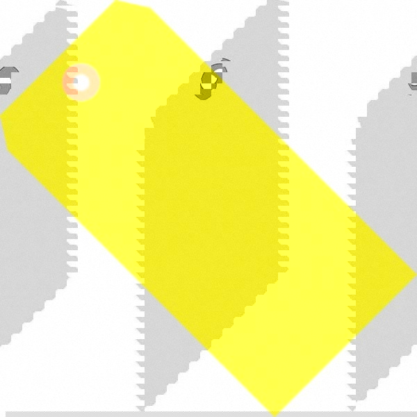 Blank Tag: 4-3/4'' High, Fluorescent Yellow, Synthetic Paper